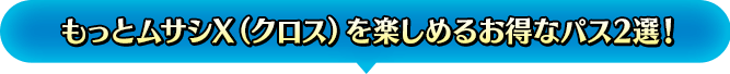 もっとムサシX(クロス)を楽しめるお得なパス2選!